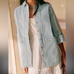 Sezane Will Jacket Denim Rayé - Size M